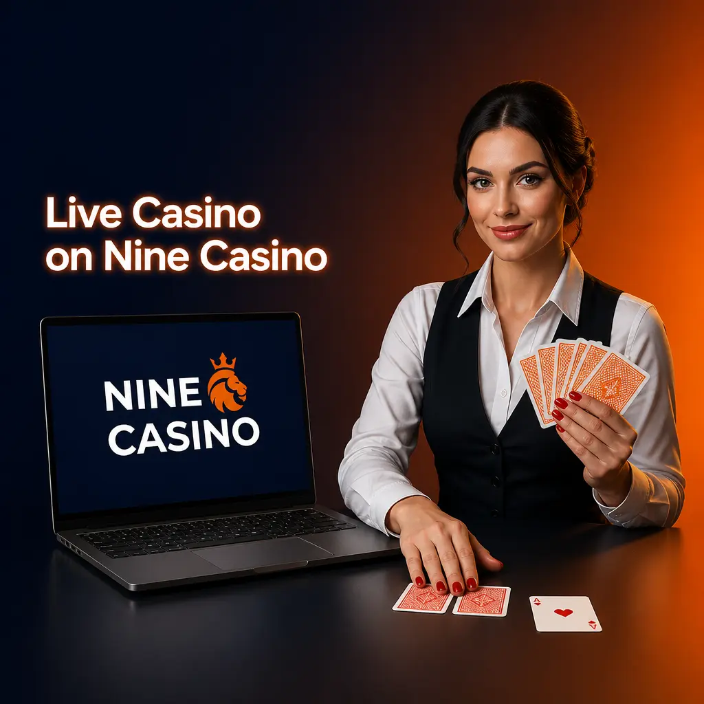 Live casino dealer table on Nine Casino