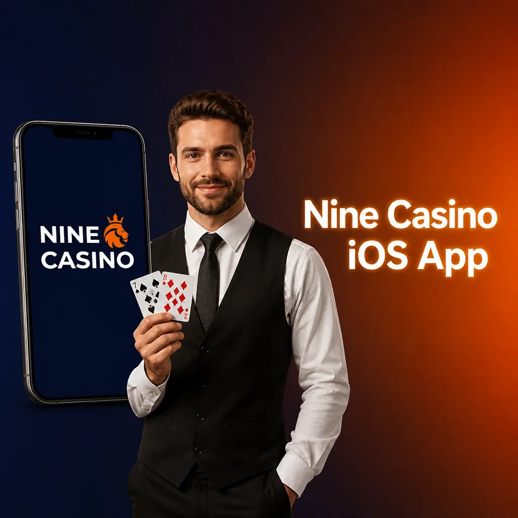 Nine Casino iOS app running on an iPhone